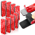 8 Sets Heavy-Duty Adhesive Hook and Loop Strips, 1.2" × 3.2"