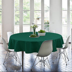 Hiasan Round Tablecloth 70 Inch - Waterproof Stain Resistant Spillproof Polyester Fabric Table Cloth for Dining Room Kitchen Party, Hunter Green