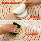 Silicone Baking Mat,28" x 20" Extra Thick Large Non Stick Sheet Mat with Measurement Non-slip Dough Rolling Mat,Reusable Food Grade Silicone Counter Mat for Making Cookies,Macarons,Bread and Pastry