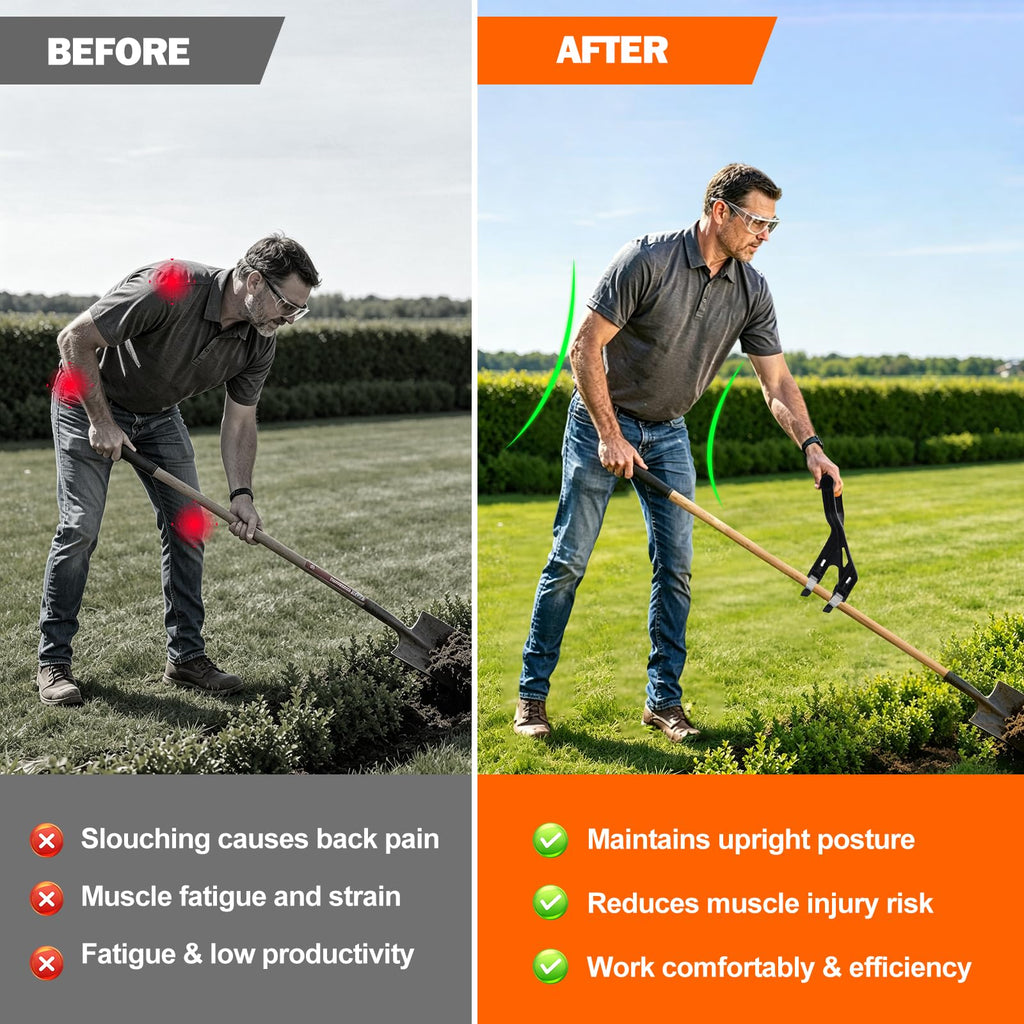 Axcoix Universal Shovel Handle Replacement, Weed Trimmer Handle Extension