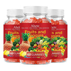 Ahete Fruit and Veggies Supplement, Vitamin A C E with 30+ Super Green Supplement for Women, Men and Kids, 60 Gummies, 30 Day Supply