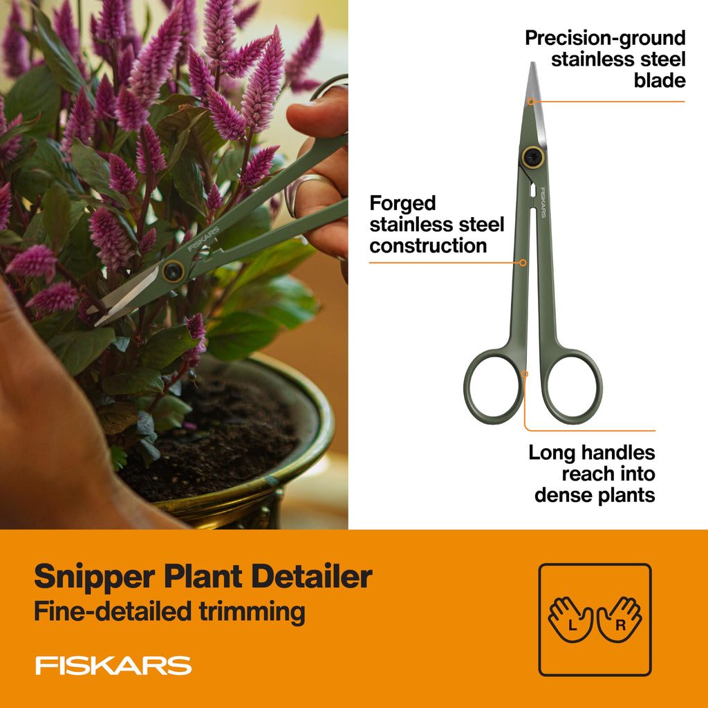 Fiskars Indoor Plant Care 3-Piece Set, Precision Gardening Tools, Green
