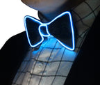 Brejkdo Light Up Men's LED Suspenders and Bow Tie Combo - Light up Suspenders for Men - Glow Party Clothes, Rave Outfits, Halloween Costume, Music Festival (blue)