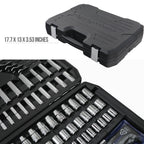 Amazon Basics 201-Piece Mechanic's Socket Tool Set With Case, SAE and Metric Sizes, Chrome-Vanadium Steel, Portable