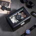 ProCase Watch Box, 3 Slot Watch Display Case with Drawer -Black