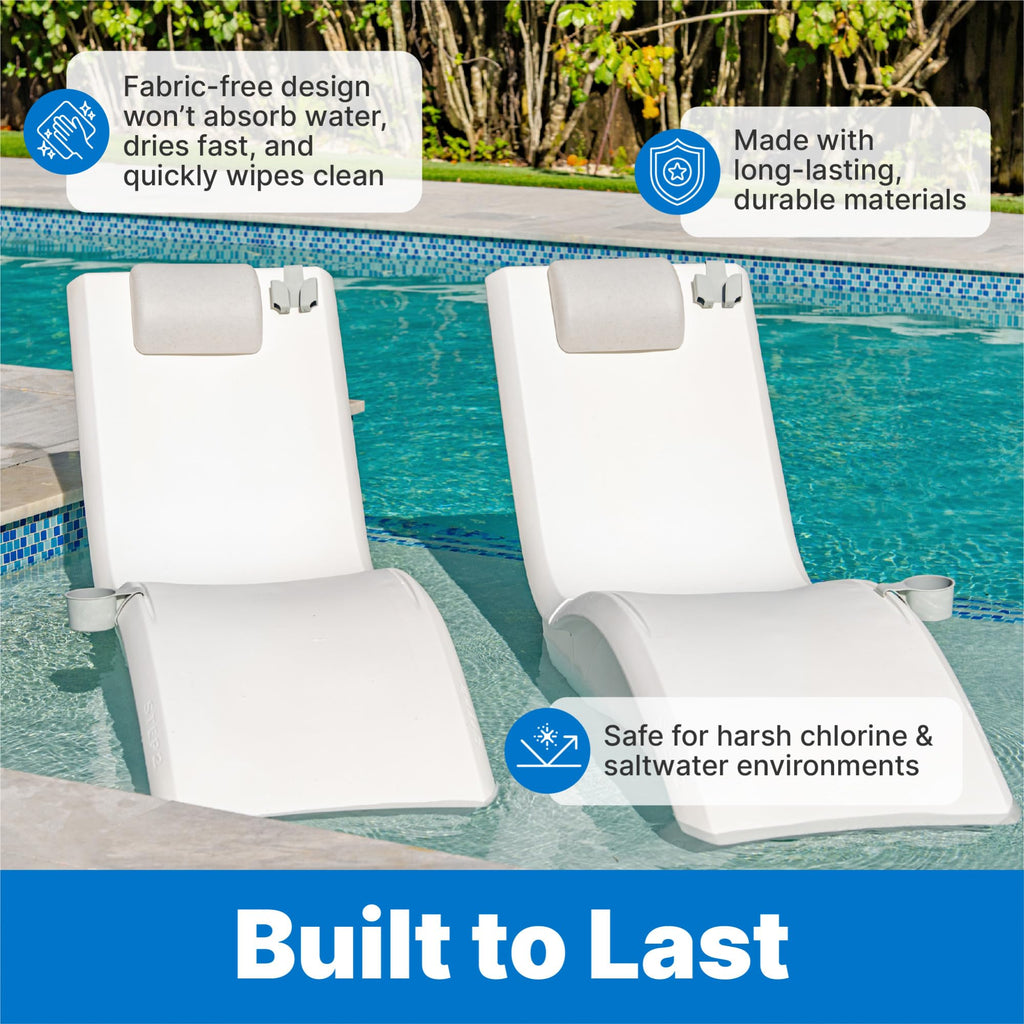 Step2 Vero Pool Lounger 3-Piece Accessories Set, Pillow, Cup Holder, Phone Mount, Compatible with Vero Collection, Blue