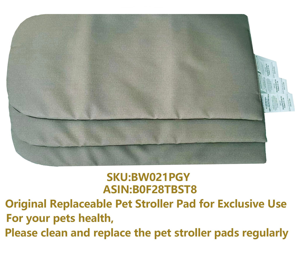 ROODO Pet Stroller Mat,Dog Stroller Cushion,Inner Pad for Exclusive Use,Original,Replaceable,Easy to Clean,Set of 3 pc(Gray)