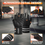 SIMARI Wrist Support Workout Gloves for Men & Women, Weight Lifting Gloves with Padded, Grip, Full Palm Protection, Gift for Gym Exercise, Cycling, Weightlifting Training, Fitness, Black Gray, Size L