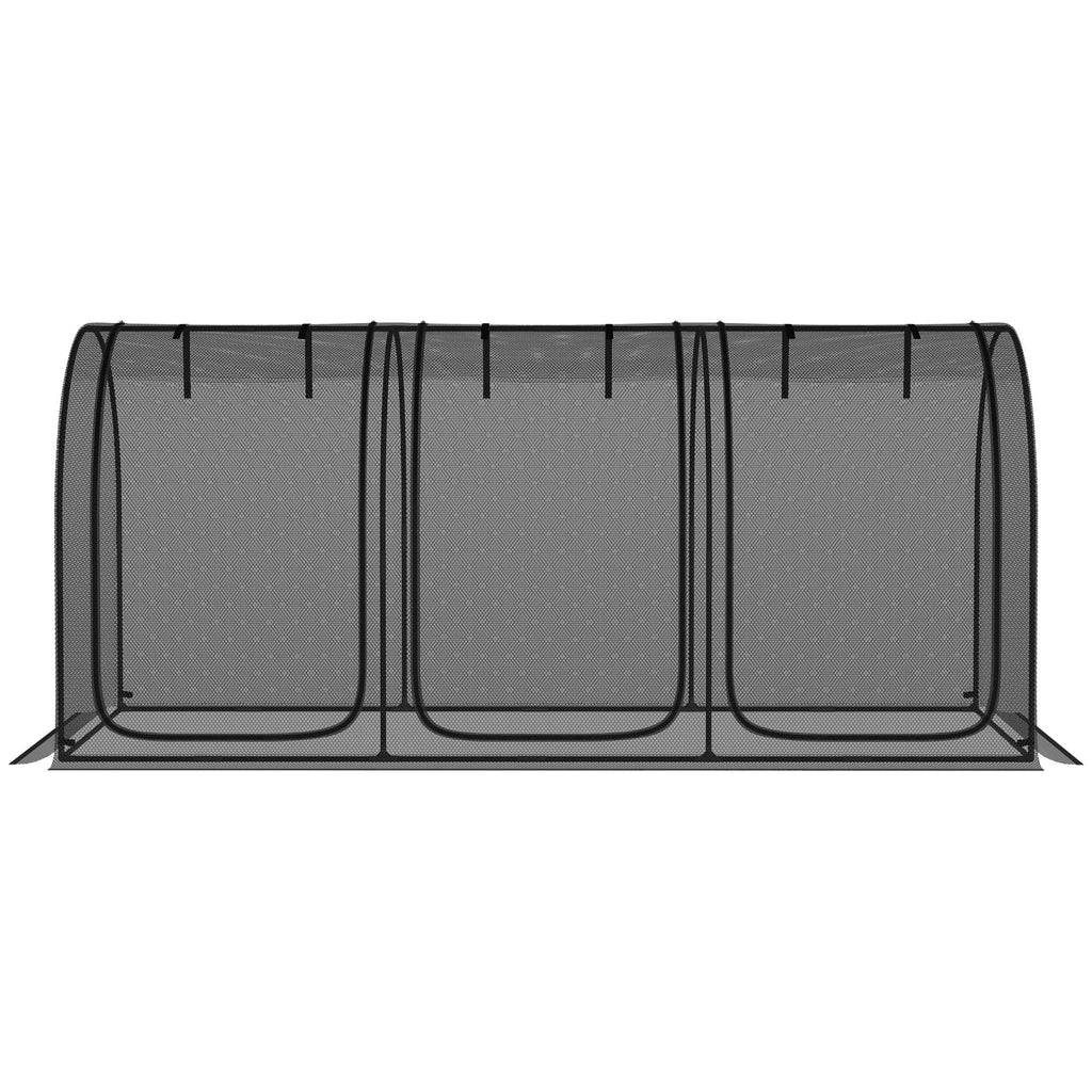 Outsunny 8' x 4' Crop Cage Plant Protection Tent for Garden, Black