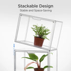 HBlife Mini Greenhouse for Indoor, Clear Stackable Green House with Magnetic Waterproof Door for Small Plants Nursery Germination and Display, Tabletop Portable Greenhouse, 14.1x8.6x10.6 Inch (1 Pack)