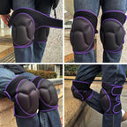 JYBTAA Knee Pads for Women Men, Adjustable Knee Cushions, Purple M (1 Pair)