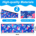 Junkin 2 Pcs Pool Railing Covers 4 ft Slip Resistant Handle Rail Grip Covers Flamingo Zip Style for Swimming Inground Pools Handrail