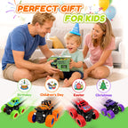 taessv Monster Truck Toys, 4 Pack Friction Powered Toy Cars Push and Go Truck Toys for Toddlers Kids Ages 2-4 3-5 4-7 Best Christmas Birthday Gift Party Favors for Boys and Girls 2 3 4 5 6 7 Year Old