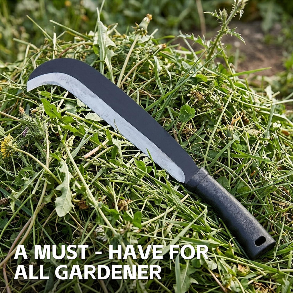 Sickle Machete for Yard Work Machetes for Cutting Trees Billhook Brush Clearing Sickle Garden Tool Brush Axe Harvest Knife Heavy Duty Machete with Curve Blade Grass Sickle for Gardening,Weeding
