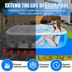 Protection Tarp for Inflatable Tanning Pool Lounger Float 102.3"x72.8" Adults Pool Floats Pad Rectangle Inflatable Pool Liner Pad for Sunbathing Water Bed Lounge Tanning Chair Thickened Mat