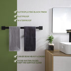 KOKOSIRI 24-Inch Single Towel Bar, Bathroom Kitchen Towel Holder, Wall Mounted SUS304 Stainless Steel Towel Rack, Matte Black, B4003BK-L24