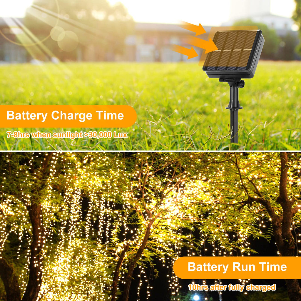 4-Pack Solar Fairy Lights Outdoor, Extra-long 288FT 800LED String Lights