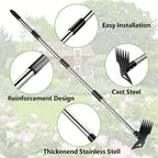 Weed Puller Tool 58" Telescoping, 2-in-1 Adjustable Manual Weeders Garden Hoe & Weed Rake, Long Handle Ergonomic Weeding Tool for Lawn, Garden & Yard Includes Work Gloves