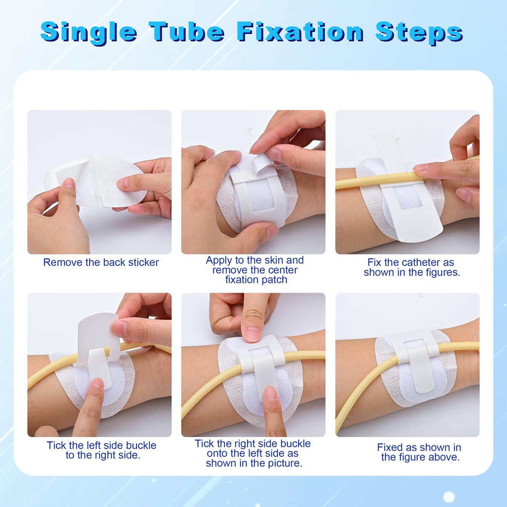 BeHerk Foley Catheter Stabilization Device, Self Adhesive Catheter Tube Urinary Leg Bag Holder Sticker, Catheter Supplies for PEG/G/Feeding Tube Holder Accessories, Pack of 10