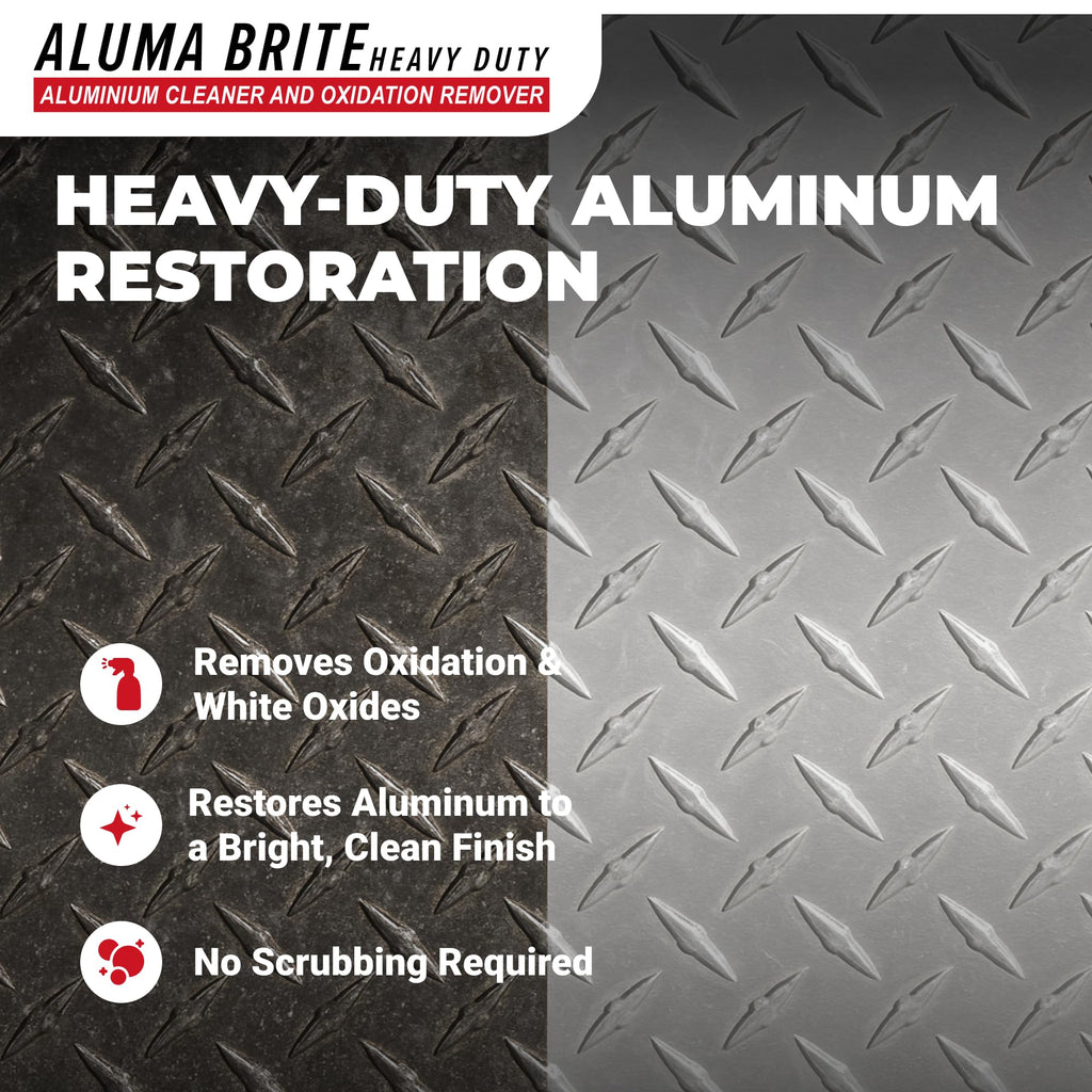 Corrosion Technologies ALuma Brite Heavy Duty Aluminum Cleaner, Industrial Brightener for Oxidation Removal, Concrete and Soot Residue, Commercial-Grade, High Foaming Rinse-Free Formula, 1 Gallon