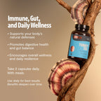 FreshCap Mushrooms Premium Organic Turkey Tail Supplement Capsules - 10:1 Fruiting Body Extract with 35% Beta-Glucans - 3rd-Party Tested - Supports Daily Immunity and Gut Resilience (120 Capsules)