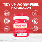HandyClean Rinse-Free Food Contact Sanitizing Wipes Canister, Multi Surface Cleaning Wipes Cleaning Supplies for Kitchen and Professional Setting 6-Pack (120 Wipes Each)