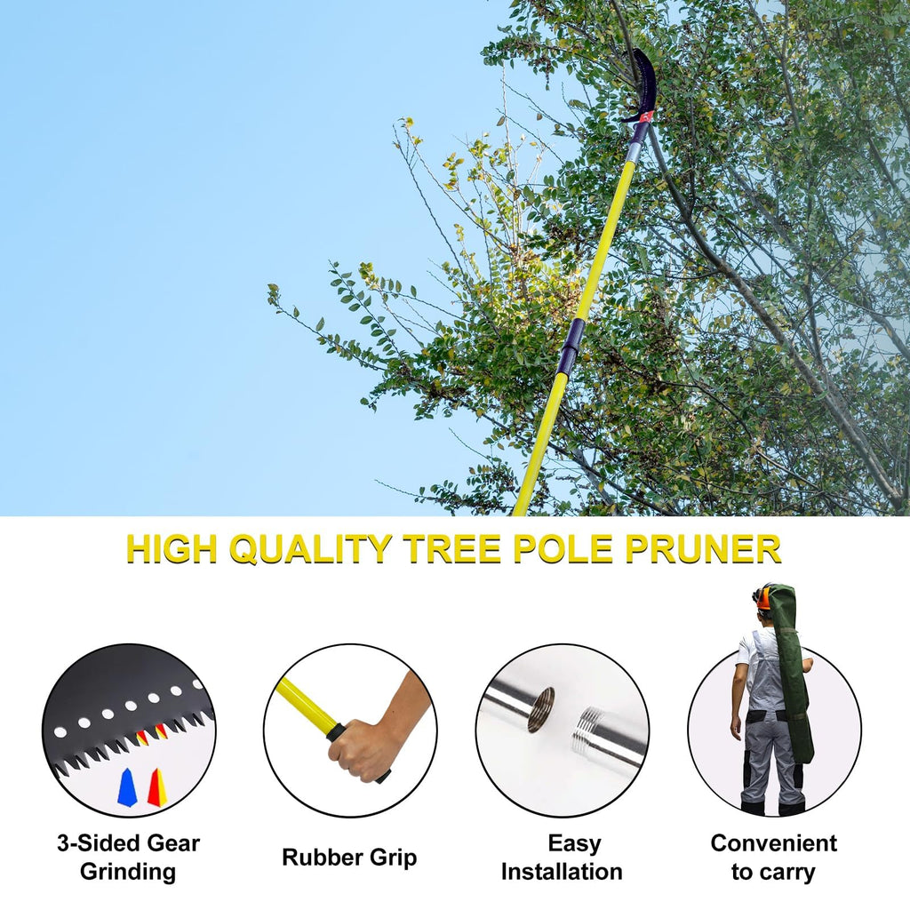 TGrasol 7.3-30FT Adjustable Manual pole saws for tree trimming