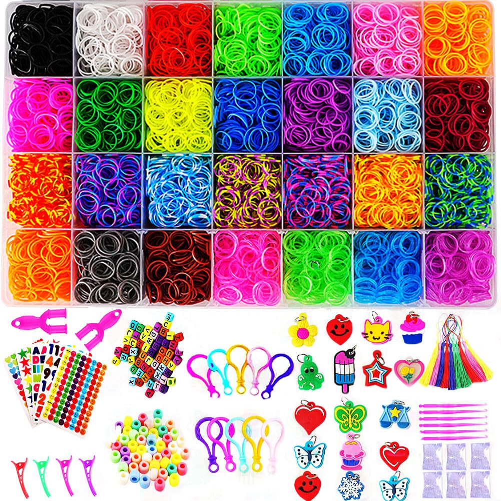 YITOHOP 12080+ Loom Bands Set, Rubber Bands for Bracelet Making Kit, DIY Arts & Crafts Idea, Friendship Bracelet Birthday Gift Kits for Girls Boys Creative Art Crafts