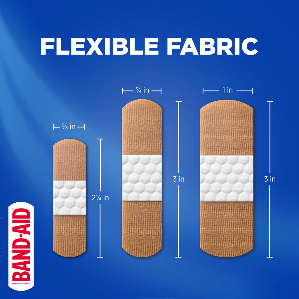 BAND-AID Brand Flexible Fabric Adhesive Bandages, Assorted, 2 x 100 Count