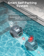 [2026 New] WYBOT A1 Robotic Pool Cleaner – Dual-Layer Filtration, 120-Min Runtime, Powerful Cordless Pool Vacuum for Above-Ground & Flat Pools, Efficient Debris Removal & Auto-Parking Design (Gray)