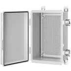 Gratury Junction Box, IP67 Waterproof Plastic Enclosure for Electrical Project, Hinged Grey Cover, Includes Mounting Plate and Wall Bracket (Grey Cover, 11.4"×7.5"×5.5")