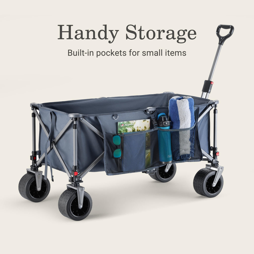 Coleman XL Collapsible Wagon, Heavy‑Duty 400 lb Capacity, Large 50+ Gallon Utility Cart with All‑Terrain Wide‑Base Wheels, One‑Pull Folding Design, Removable Wheels & Ergonomic Handle – Blue
