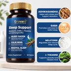 Druvara Natural Sleep Aid for Adults with Melatonin, GABA, L-Theanine & Ashwagandha, Natural Sleep Supplement for Deep, Restful Sleep - 60 Capsules
