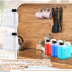 Ziliny 3 Pcs 32 oz Plastic Jug with Lids Square Empty Storage Containers HDPE Carboy Plastic Jar Containers for Water Beverage Oil Liquids (Translucent Color)