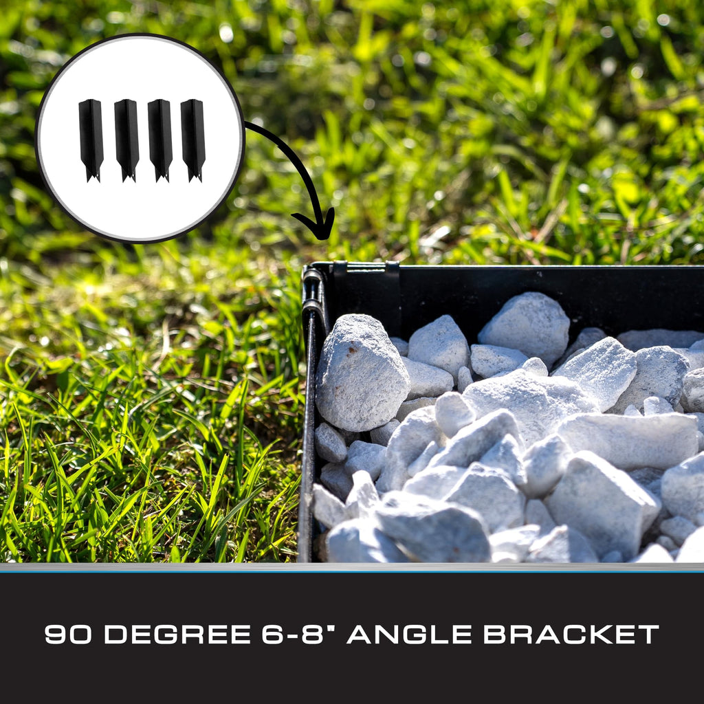 90 Degree Angle Bracket for 6-8" Landscape Edging (4-Pack),Black