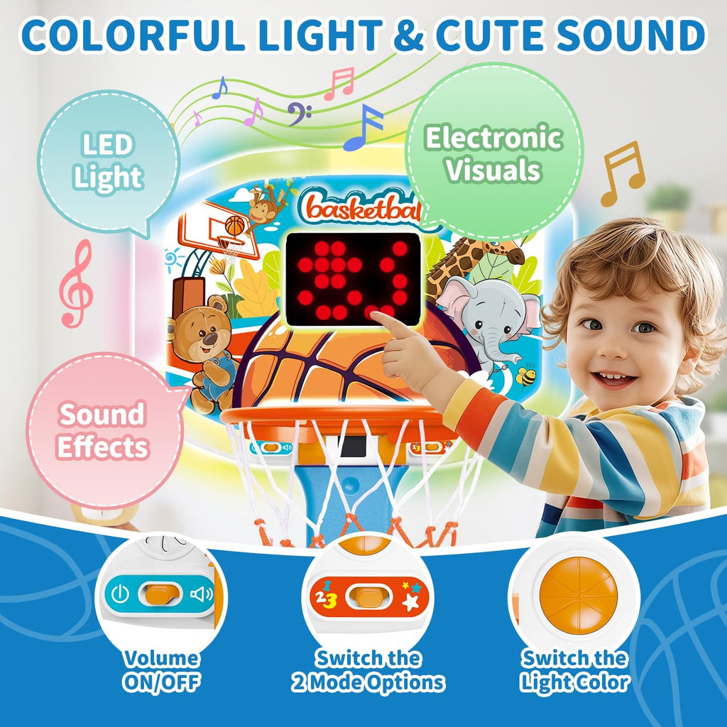 Toddler Basketball Hoop for Ages 2 3 4, Indoor Outdoor Kids Basketball Goal