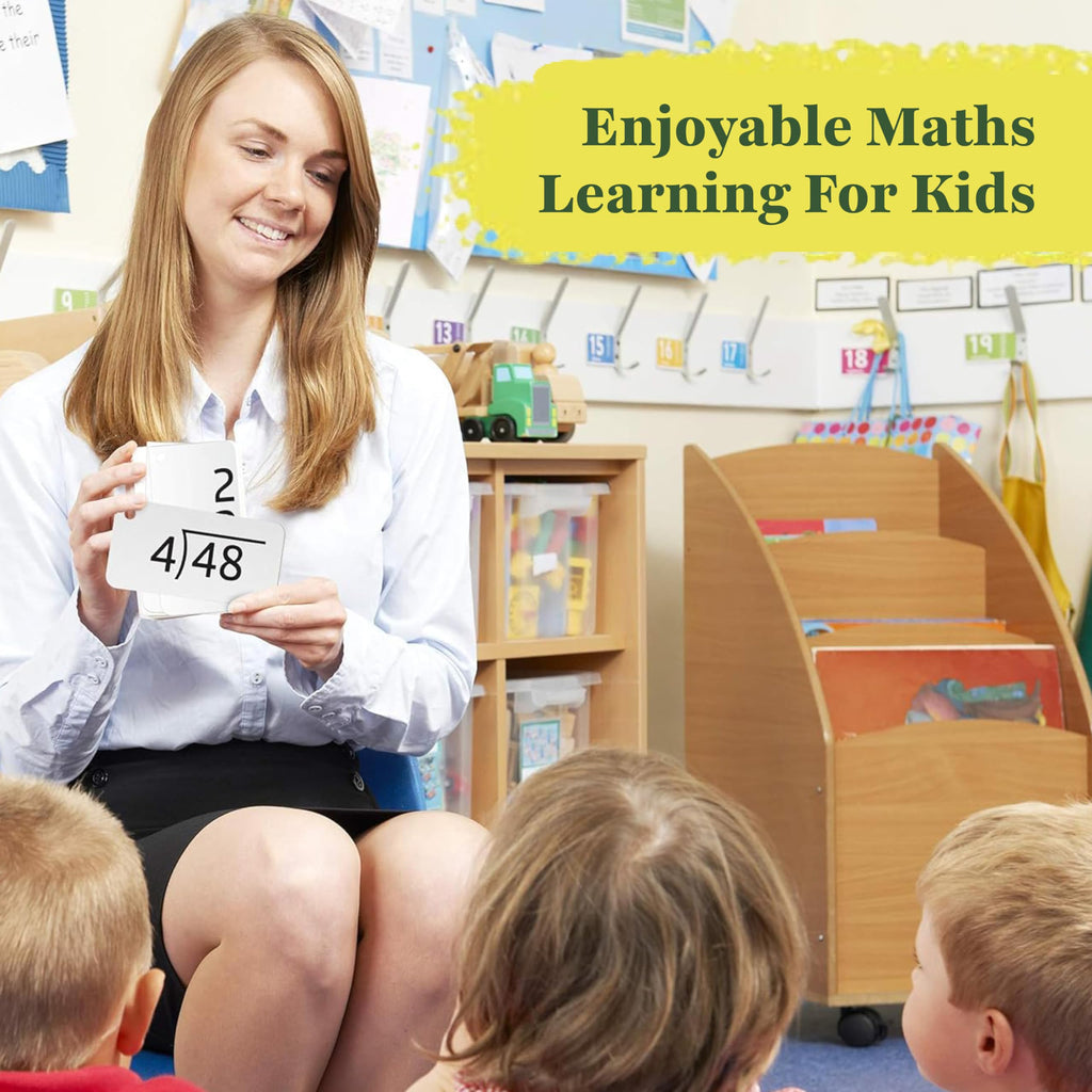 Star Right 325 Math Flash Cards - Multiplication and Division Flash Cards with 4 Metal Rings - Hole-Punched Math Flashcards for 3rd to 6th Grades - Ideal Math Game Practice Tool - 6.4 x 1.8 Inches