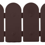 Evelyne Garden Border Plastic Edging: Wooden Fence Design - 16pcs Brown Yard Landscaping Fence Liner Lawn Edge Barrier - 20ft Kit of Decorative Lawn Panels Elements -Landscaping Edging-GMT-10374-A16