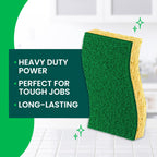 Scotch-Brite Heavy Duty Scrub Sponge, 6 Kitchen Sponges Designed for Tough Messes in the Kitchen that Last 3X Longer*, Best for Cast Iron Skillets and Outdoor Grills, Flexible, Durable, and Strong