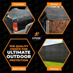 Xpose Safety Heavy Duty Mesh Tarp – 10’ x 16’ Multipurpose Black Protective Cover with Air Flow - Use for Tie Downs, Shade, Fences, Canopies, Dump Trucks – Tear Resistant