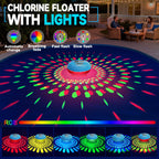 AquClor 2026 Upgraded Pool Chlorine Floater with Thermometer,Digital Screen Solar Chlorines Floaters w/Light,Chlorine Floater w/Adjustable Release,Floating chlorines Dispenser for Pool,Hot Tub,Blue