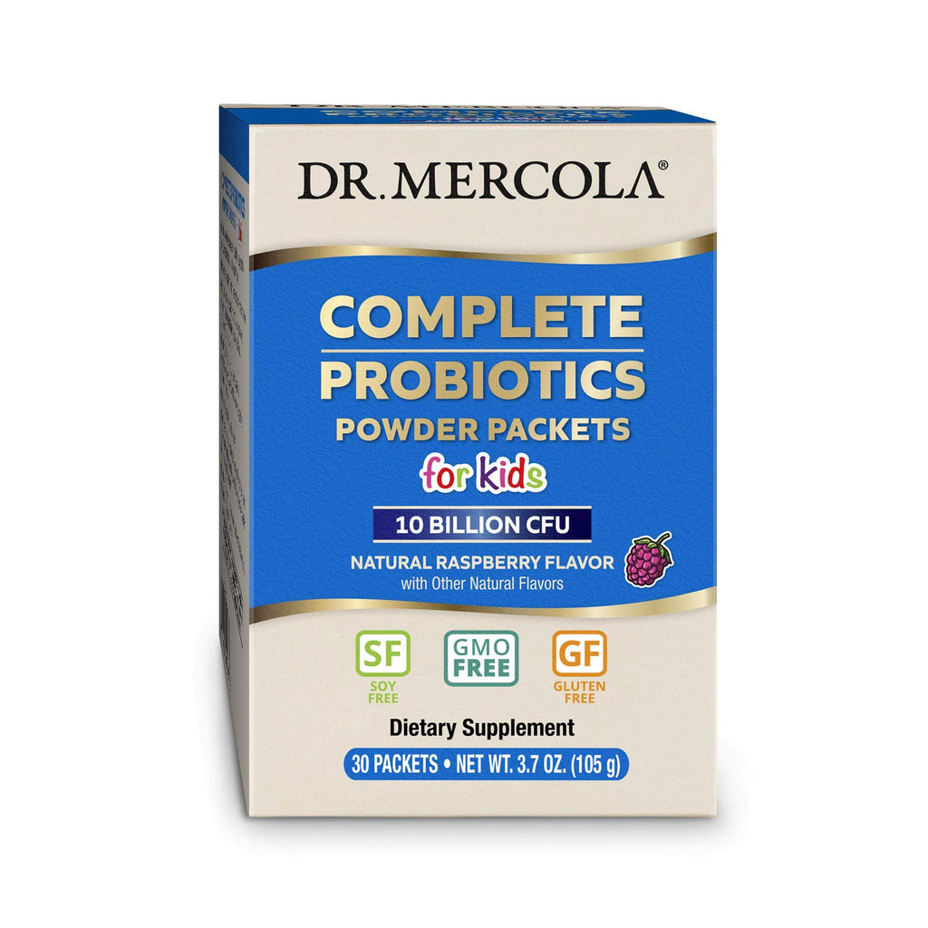 Dr. Mercola Complete Probiotics Powder Packets for Kids - Supports Digestive & Immune Health - 10 Strains - with Prebiotics - Non-GMO, Gluten-Free & Soy-Free - 30 Packets