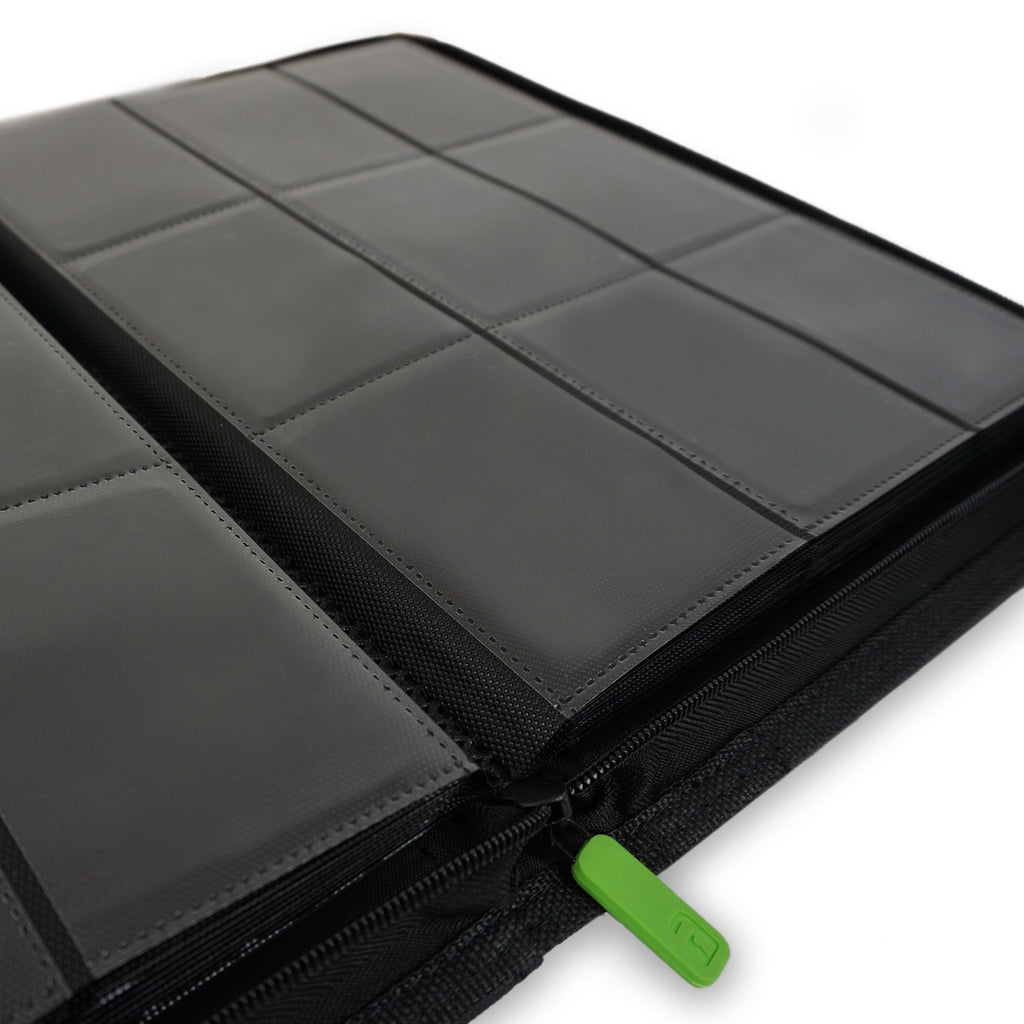 Vault X 9 Pocket Trading Card Zip Binder, 360 Cards, Premium Exo-Tec Album Material, 20 Side-Loading Pages, Folder for Collectible Games, Sports, TCG (Black)