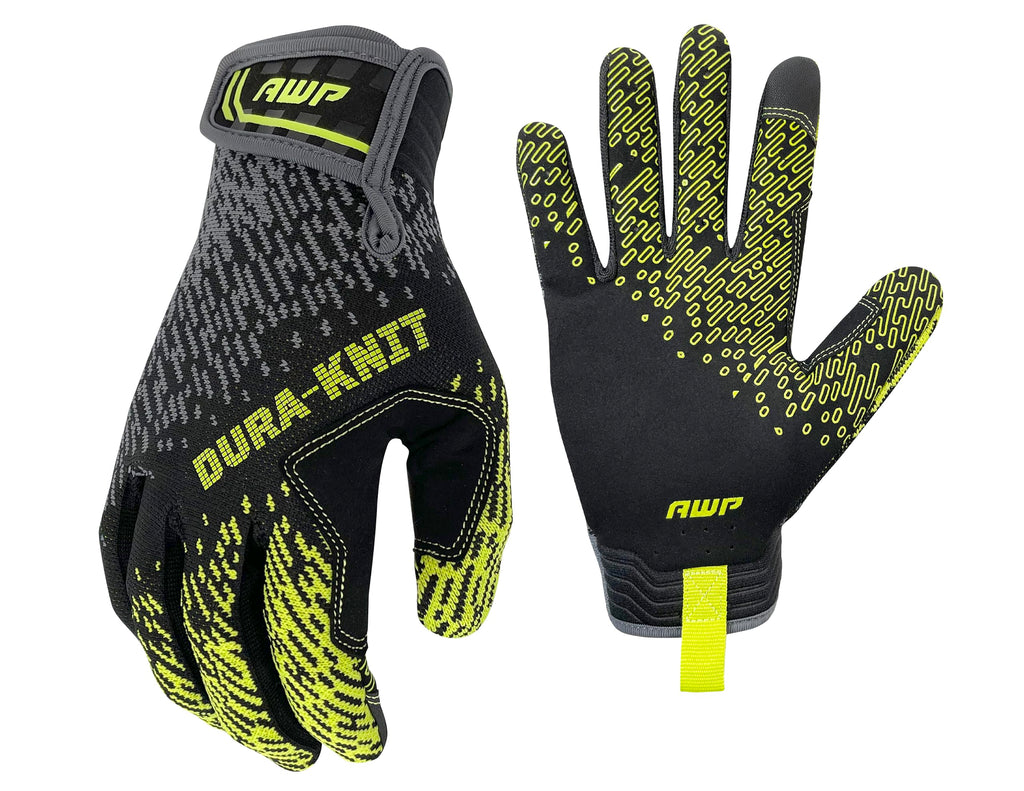 AWP Dura-Knit��� Work Gloves, Advanced 3D-Knit, Performance Grip, Durable, Touchscreen, Large, Black/Green