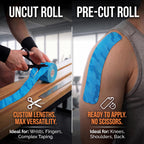 Kinesiology Tape - Waterproof Athletic Sports Tape for Knee, Shoulder, Arm & Back Support | 3-5 Day Adhesion, Hypoallergenic & Latex-Free + Taping Guide (Uncut, 2"x50ft Roll, Electric Blue Camo)