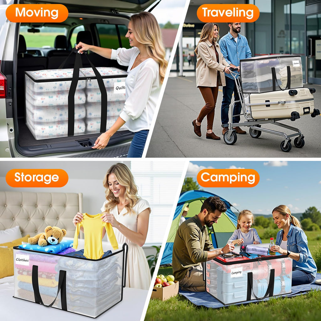 Fab totes Moving Bags Extra Heavy Duty Oversized Storage Bags with Reinforced Handle and Double Zippers,Moving Supplies Totes for Storage Packing Dorm Room Essentials Alternative to Moving Boxes