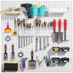 FRIMOONY Pegboard Hooks, with Bins, Peg Locks, for Organizing Various Tools, 204 PCS, 80 of Which are Locks
