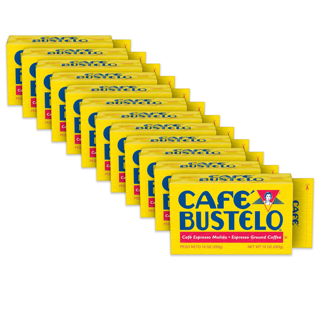 Café Bustelo Espresso Ground Coffee, Dark Roast, 12 Bricks (10 Oz. Each)