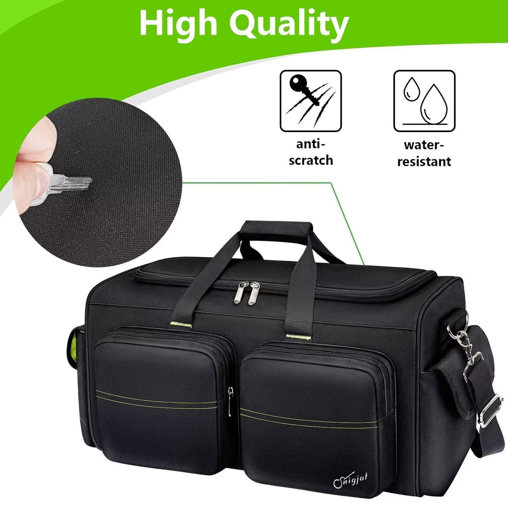 SNIGJAT DJ Bag, Large Capacity DJ Cable Bag with 6 Pockets for Extension Cords, Mics, Pedals, Gig Bag for Musicians, Musician Cable Organizer with Padded Shoulder Strap, DJ Acessories