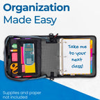 Case-it School Zipper Binder | 3-Inch O-Rings | 600-Sheet | D-146 Jet Black